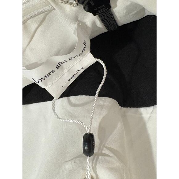 NWT Lovers and Friends Anais Colorblock Strapless Gown Black & White Women's L - Picture 8 of 12